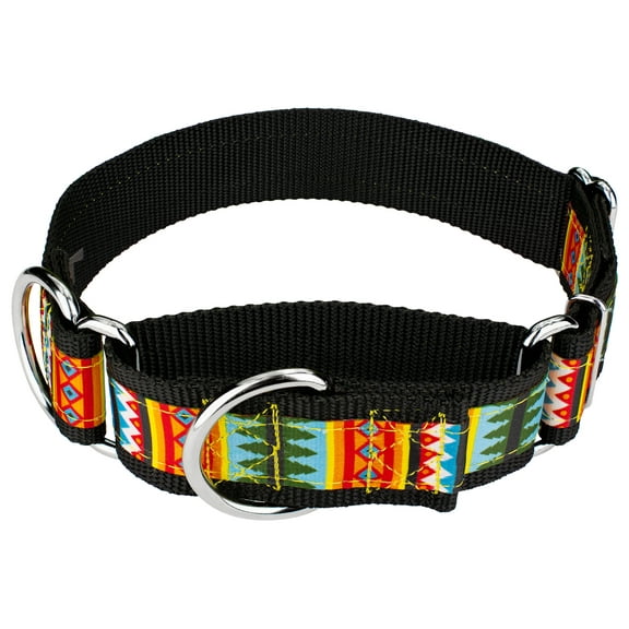 Country Brook Petz® 1 1/2 Inch Summer Pines Signature Nylon Martingale Dog Collar, Medium