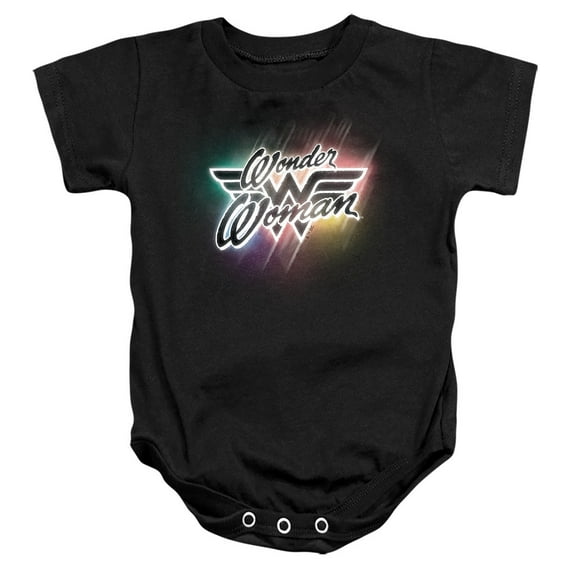 Wonder Woman Disco Lights Unisex Infant Snap Suit for Baby, Black, Large