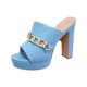 thumbnail image 2 of Sandalias de mujer Casual Super High Chunky Heel Metal Chain Slip On Sexy Fashion Shoes Wmkox8yii nm2168, 2 of 4