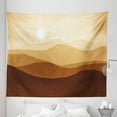 thumbnail image 1 of Tan Tapestry, Sunrise over the Mountains Conceptual Landscape Hills Rays Scenery, Fabric Wall Hanging Decor for Bedroom Living Room Dorm, 5 Sizes, Sand Brown Pale Brown, by Ambesonne, 1 of 1