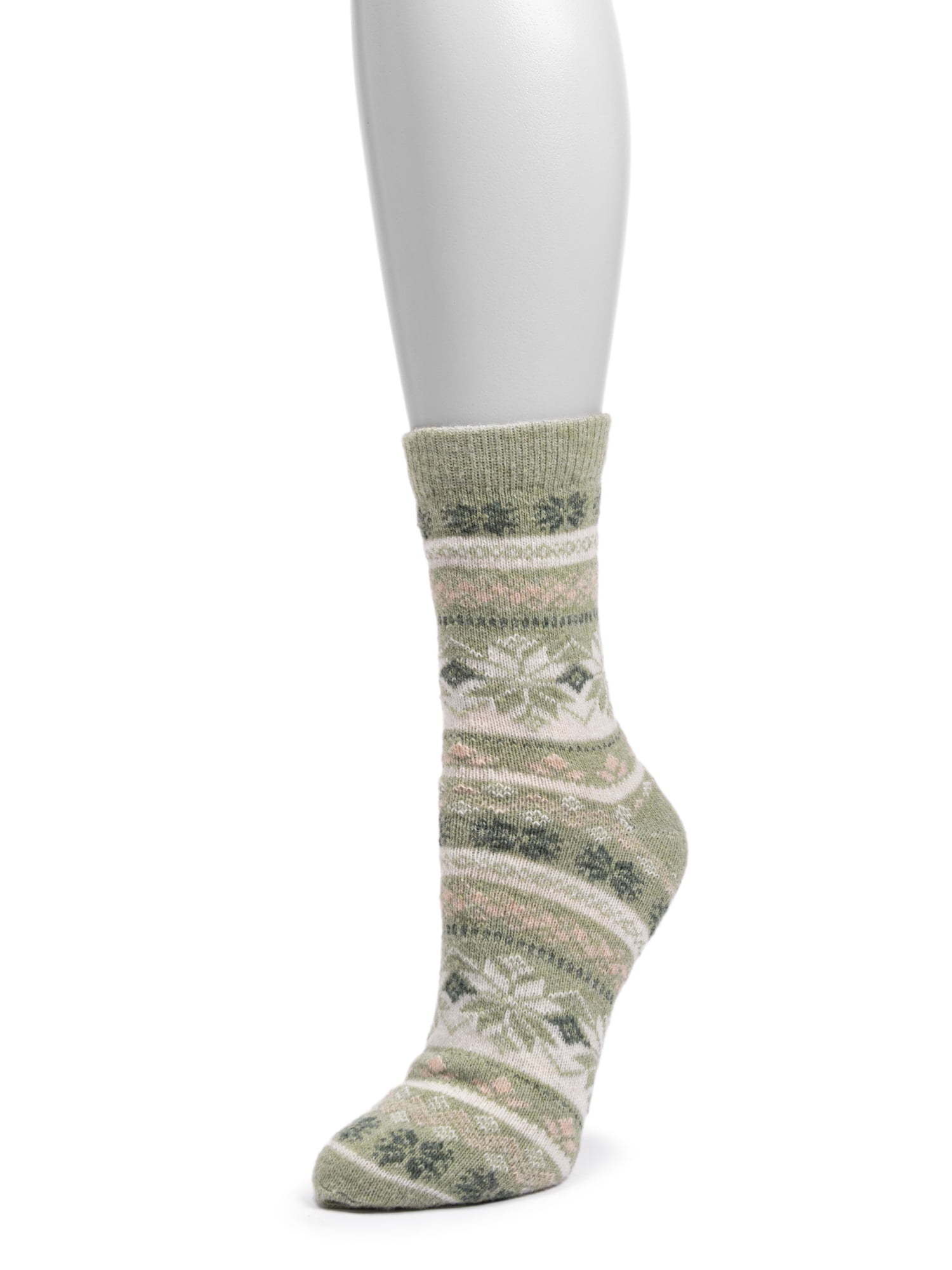 MUK LUKS Women's Wool Blend Crew Sock, 1-Pack, OSFM