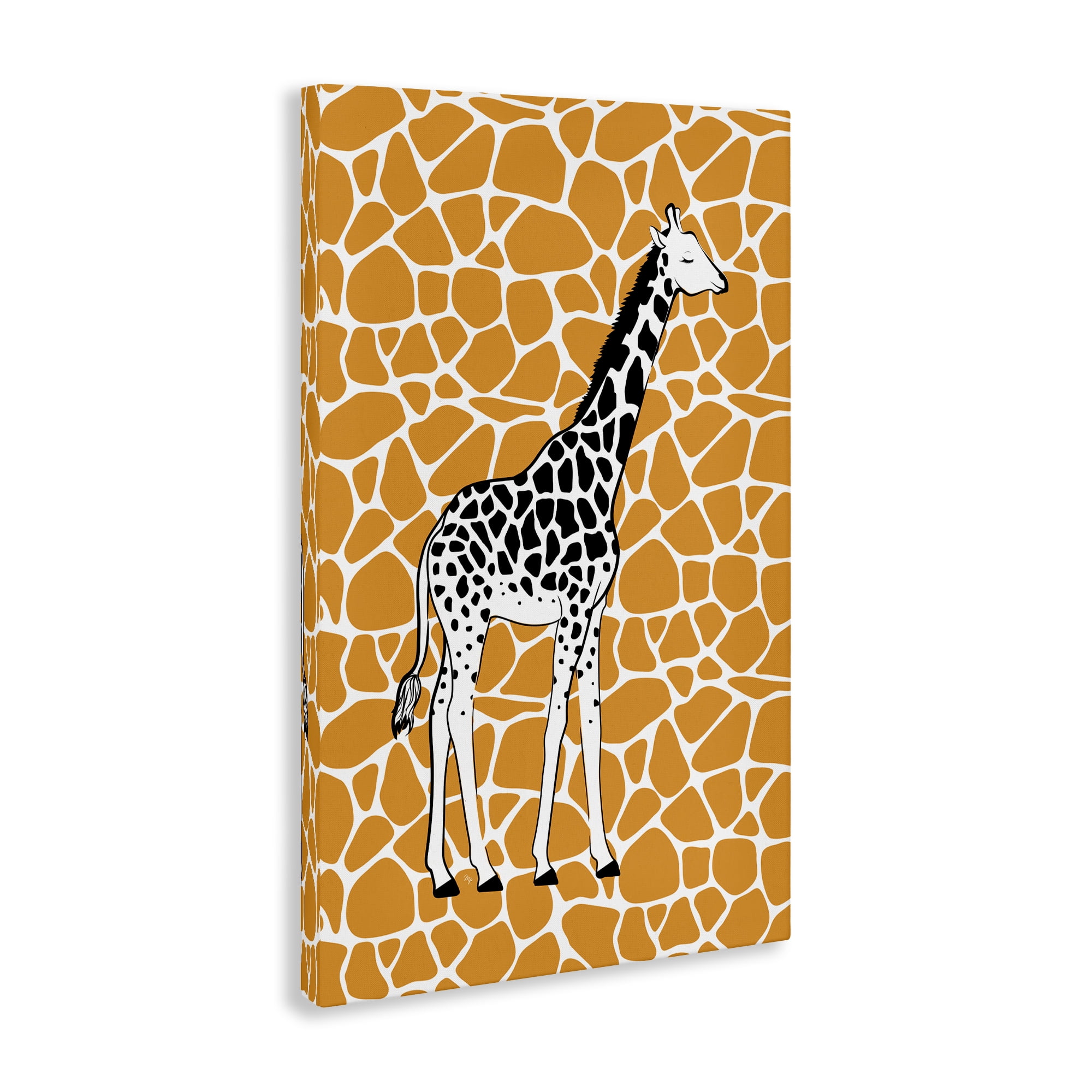 Stupell Industries Giraffe Spots Pattern Animals Painting Wrapped Canvas Art Print Wall Art, 20 x 30