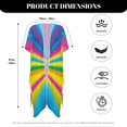 thumbnail image 6 of HELLHERO Polyester Summer Swimsuit Beach Cover Ups for Summer Travel Quick Dry Free Size Bathing Suit Cover Up Rainbow Burst, 6 of 6