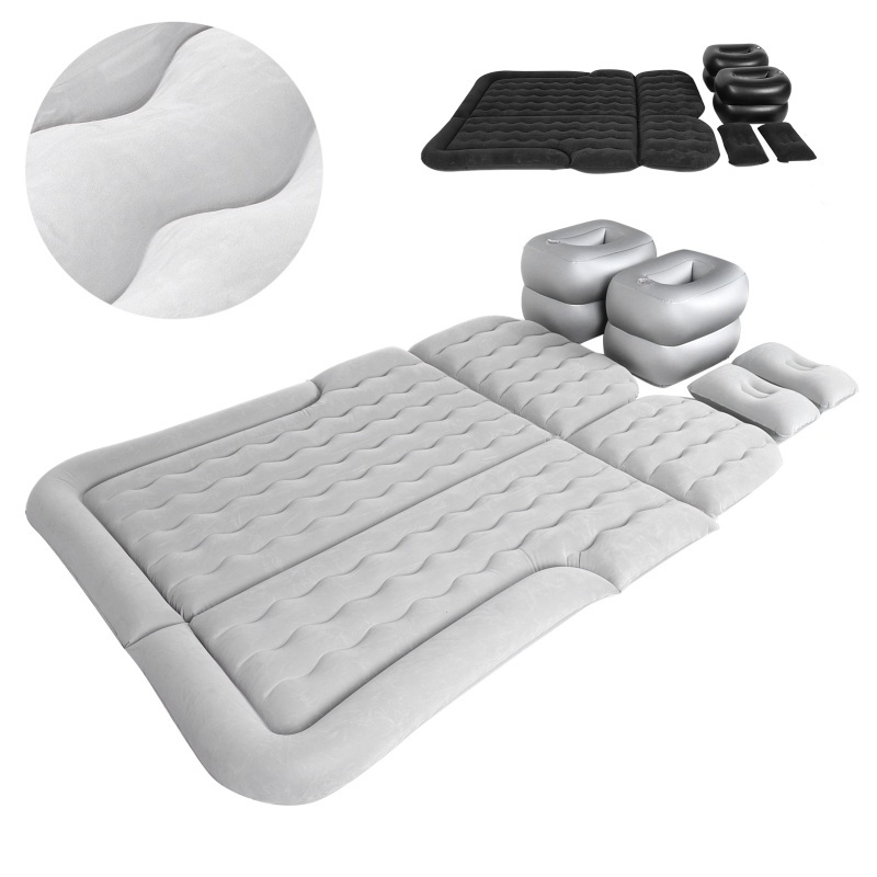 1 Set Universal Car Travel Inflatable Bed 174x126cm/68.5x49.6in Auto Back Seat Trunk Mattress Air Bed Pillow For