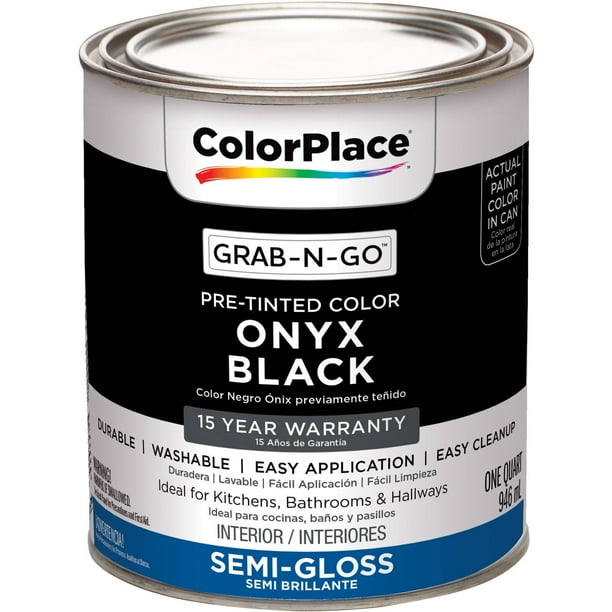Colorplace Ready To Use Interior Paint Onyx Black 1 Quart Semi Gloss Walmart Com Walmart Com