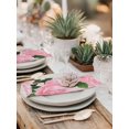 thumbnail image 5 of Pink Roses Cloth Napkins Set of 6 Reusable Dinner Napkins, Valentine's Day Romantic Flowers Green Leaf Stripes Cocktail Napkin Washable Table Napkins for Wedding/Holiday Party/Baby Shower 20"x20", 5 of 7