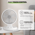 thumbnail image 6 of Magshion USB Desktop Fan, Rechargeable Foldable Wall Mounted Cooling Fan with LED Night Light, 4 Speed Adjustable Air Cooler Fan For Home Kitchen, White, 6 of 10