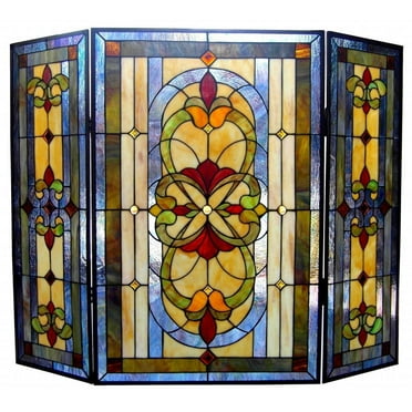 Chloe Lighting Tiffany Style Victorian Design 3-panel Fireplace Screen