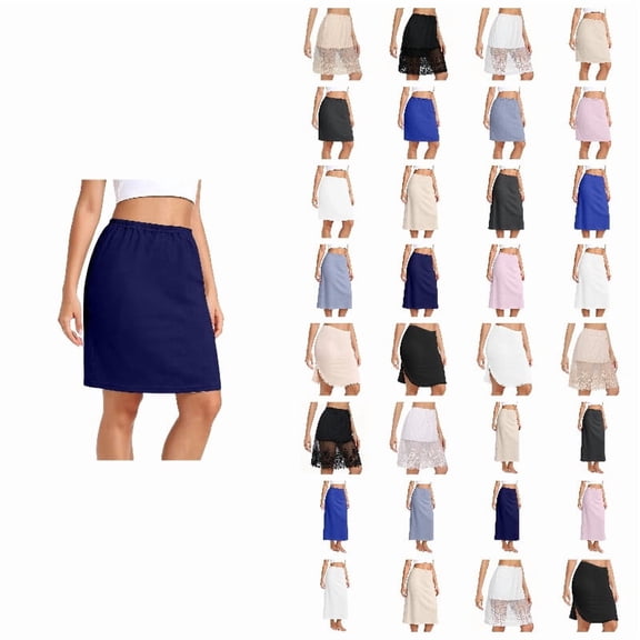 Half for Women Lace Anti Static Navy Underskirt Satin Skirt for Under Dresses