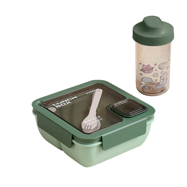 Ohufall Multi Functional Portable Plastic Partition Integrated Lunch Box For Light Food Meal Prep