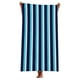 thumbnail image 4 of Toalla de playa: rectangular, fibra fina, absorbente de agua, portátil, para todas las estaciones, tamaño universal, lo suficientemente grande, rayas azules oscuras, 4 of 8