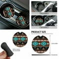 thumbnail image 6 of Renewold Car Seat Cover Set 15 Pack, with Steering Wheel Seat Belt Strap Rearview Mirror Cover Garbage Cans Air Vent Pouch Coasters Keychain Auto Interior Decor, Southwest American Tribal Teal Brown, 6 of 7
