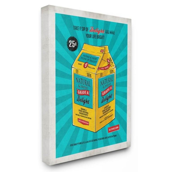 Stupell Industries Grade A Delight Funny Vintage Comic Book Design Canvas Wall Art by Ester Kay