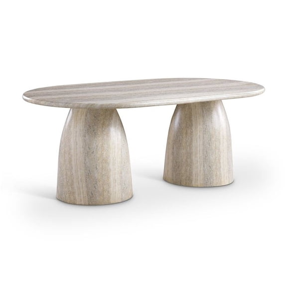 Meridian Furniture Cosenza 78" Travertine Indoor/Outdoor Concrete Dining Table