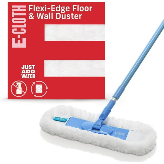 E-Cloth Flexi-Edge Floor & Wall Duster, Reusable Dusting Mop for Floor Cleaning, Floor Cleaner Ideal for Harword, Tile, Laminate and Other Hard Surfaces, 100 Wash Guarantee, 1 Pack
