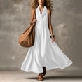 thumbnail image 7 of Ihhxva Women's Sleeveless Solid Stretchable Cowl Neck Cotton Maxi Dress with Pockets Summer Beach Sundress S-2XL, 7 of 7
