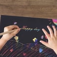 thumbnail image 4 of Set de imágenes para rascar para niños, set de papel para rascar, 50 hojas grandes de papel para rascar arcoíris para dibujar y hacer manualidades con plantillas, bolígrafos de madera y pegatinas de, 4 of 5