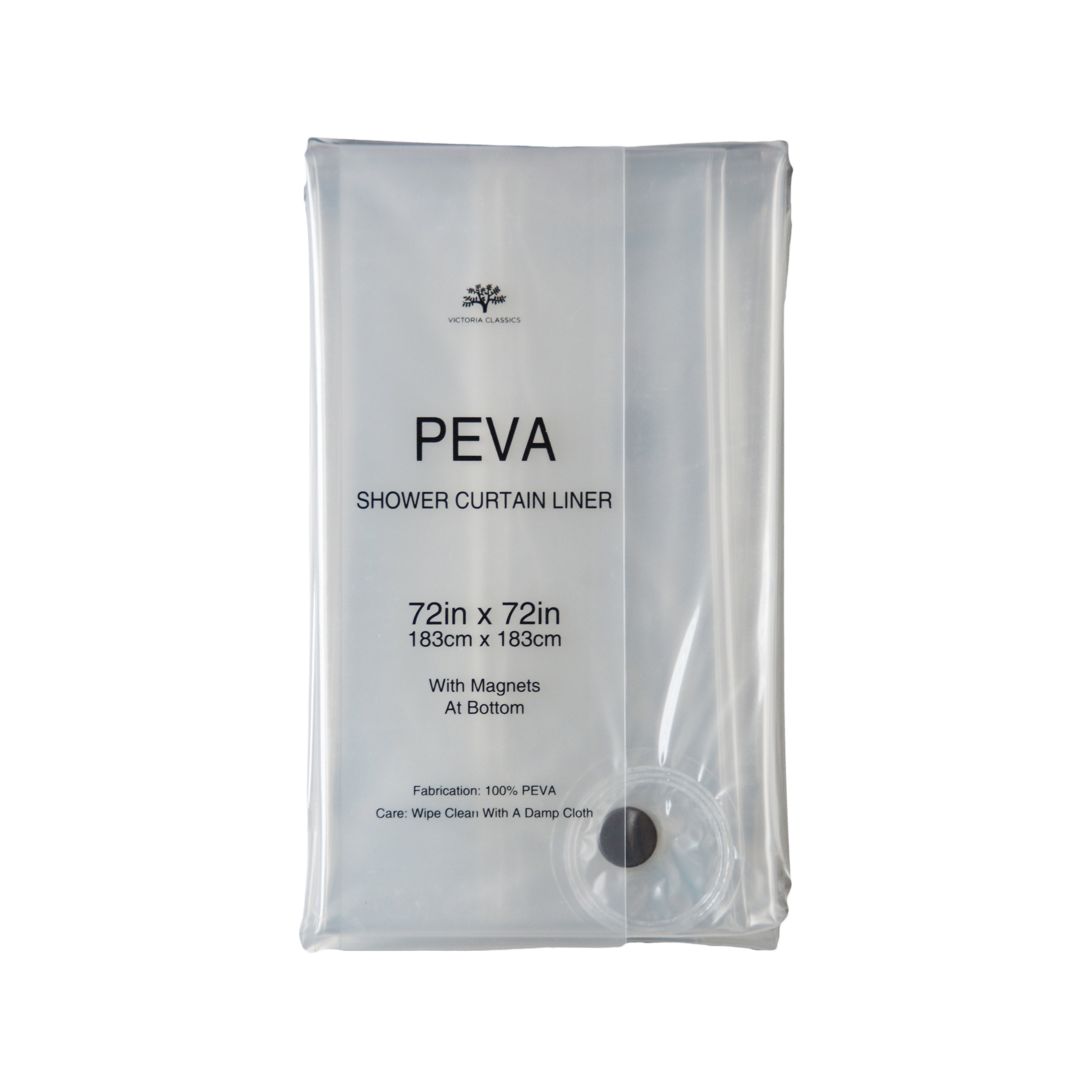 Eco-Friendly Mildew Resist Soft Non-Toxic PEVA Shower Curtain Liner w/ magnets 