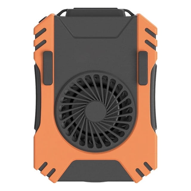 Mini ventilador portátil 4 en 1 con clip de cintura, ventilador de refrigeración de collar personal con función de linterna para trabajo al aire libre, senderismo, camping, pesca, recargable