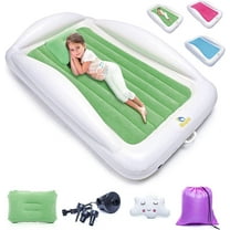 Sleepah Toddler Air Mattress - Inflatable Toddler Bed Set Includes Pump Pillow Carry Case Green