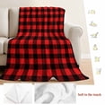 thumbnail image 5 of Black Red Plaid Blanket Soft Cozy Warm Throw Blanket for Couch, Plush Fuzzy Flannel Fleece Blankets for Sofa, Vintage Rustic Buffalo Checked Gingham Bed Blankets Lightweight Gifts for Women, 50"x60", 5 of 9