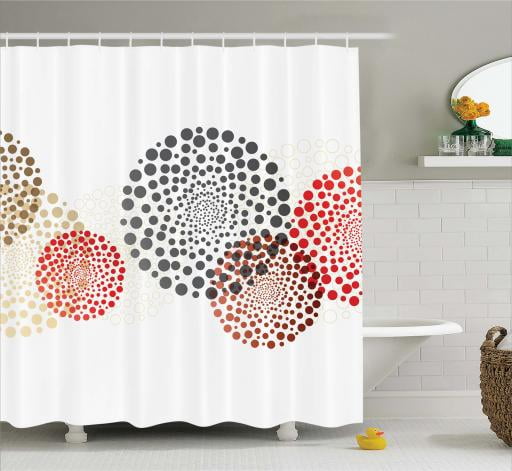 Bathroom Fabric Shower Curtain Include 12 Hooks Set Water Resistant Decor