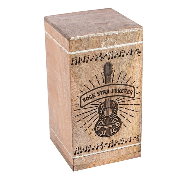 Guitar Wooden Urns for Human Ashes Adult Large - Cremation Urn for Ashes -Burial Urn for Columbarium - Funeral Urn Box (250 LB - Hardwood, Rockstar)