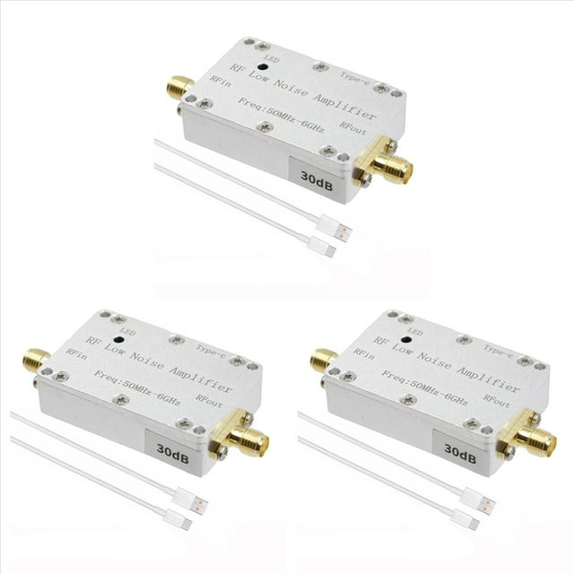 3X Amplificador de Bajo Ruido de 50 M A 6 GHz y 30 DB, Unidad LNA, Receptor de Señal para Radioaficionado, FM, VHF, UHF, SDR, LNA