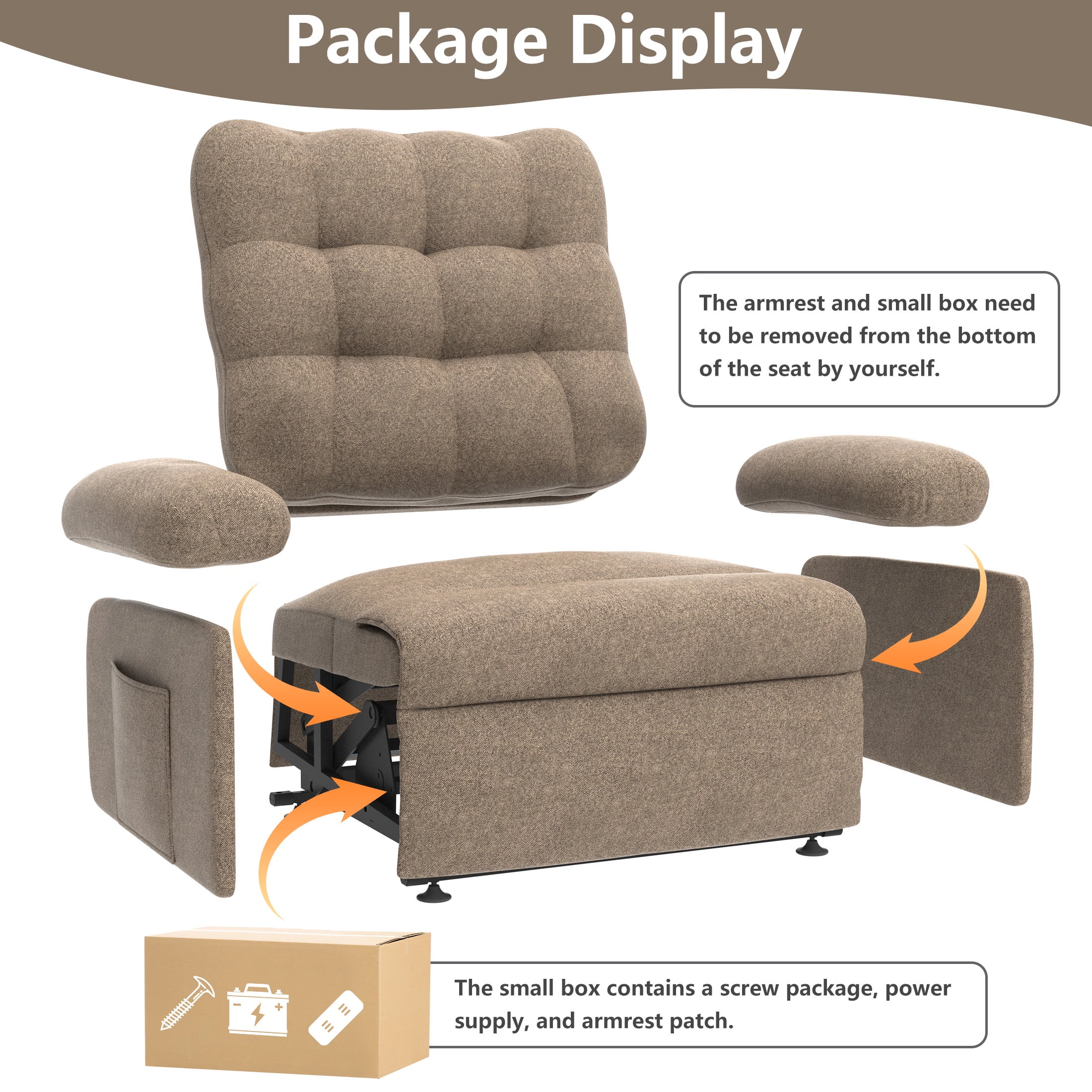 UHOMEPRO Small Electric Recliner Chair for Seniors, Compact Recliner for Small Spaces with Wider Seat Comfort, Easy Remote Control, Adjustable Backrest & Footrest