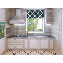 1-Piece Moza Hunter Green/White Geometric Blackout Bronze Grommet Window Panel Valance 37" Wide X 18" Length