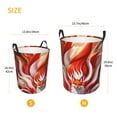 thumbnail image 3 of Fuzoiu Red Sun Flame Fox Print Circular Hamper,Laundry Basket with Handle,Collapsible Laundry,Dirty Clothes Storage Basket,for Bedroom Bathroom Dorm Living Room-Medium, 3 of 6