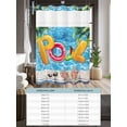 thumbnail image 6 of No Hook Cloth Fabric Shower Curtain with Snap in Liner, Blue Summer Pool Waterproof Shower Curtains Set with See Through Top Window, Watermelon Swimming Ring Slippers Bath Curtains Shower 36"x72", 6 of 6