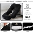 thumbnail image 4 of AFGFUF  J-Shaped Pregnancy Pillow, 65" x 16" x 8" Full Body Maternity Support Pillow, Black, with Removable Washable Cover, 4 of 7