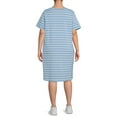 thumbnail image 4 of Terra & Sky Women's Plus Size V-Neck T-Shirt Dress with High Low Hem, 4 of 5