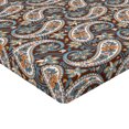 thumbnail image 2 of Ambesonne Paisley Fitted Sheet, Vintage Oriental Ethnic, Full Size, Redwood and Blue Grey, 2 of 3