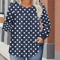 thumbnail image 5 of Womens Plus Size Tops Long Sleeve Shirts Crew Neck Flowy Tunic Fall Casual Loose Blouse 1X-5X, 5 of 6