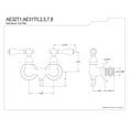 thumbnail image 3 of Kingston Brass AE31T7 Aqua Vintage 3-3/8 Inch Wall Mount Tub Faucet, Brushed Brass, 3 of 3