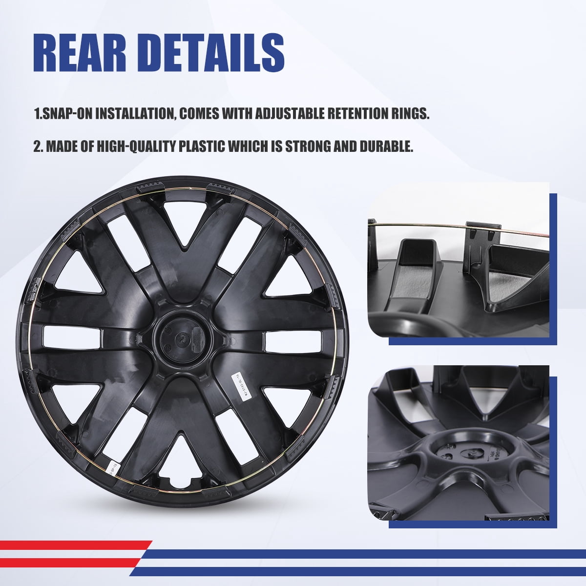 4 Pack 16 inch Steel Wheel Hubcaps for 2004-2010 Toyota Sienna,Wheel Rim Cover,Snap-On Installation,PP,Black Lacquer