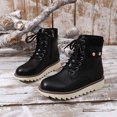 thumbnail image 3 of hzomhy Womens Snow Boots Round Toe Front Lacing Thick Sole Warm Lining for Casual Cold Weather Walking and Daily Wear, 3 of 8