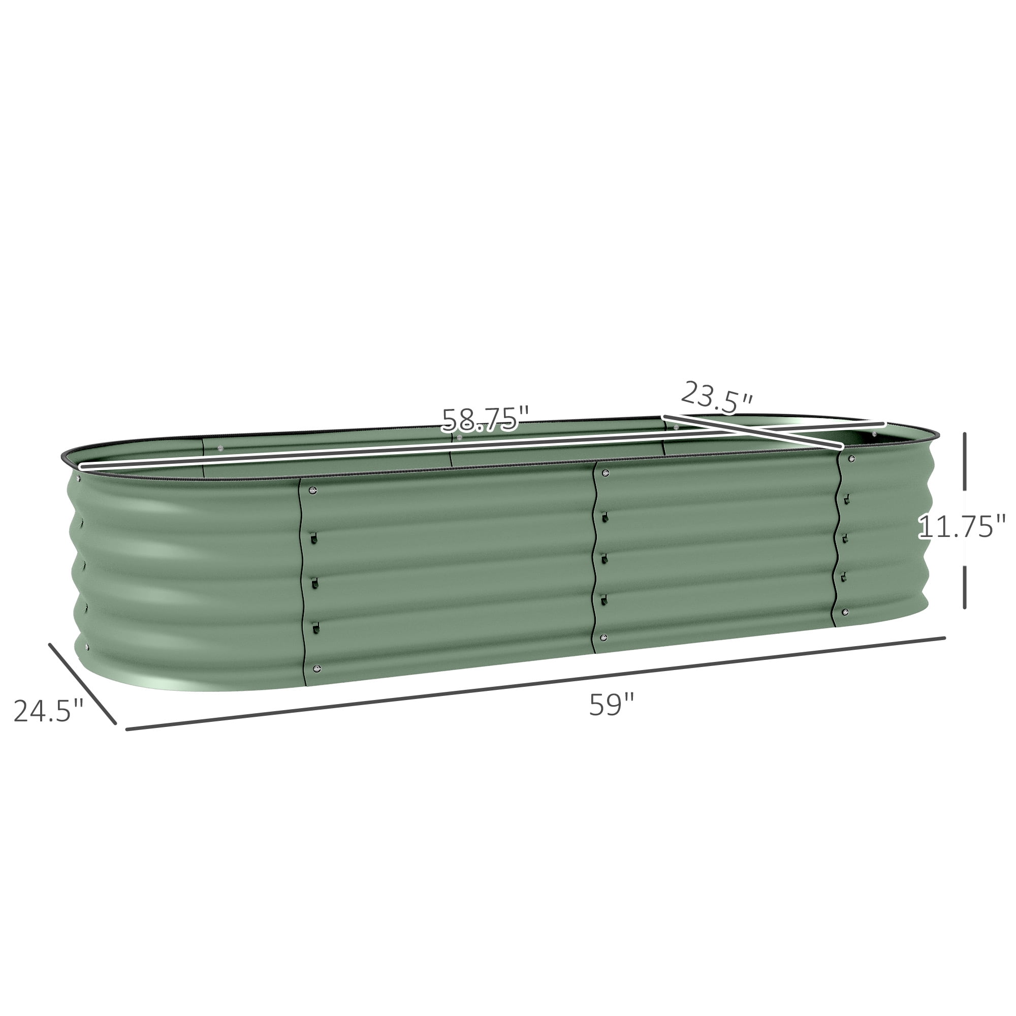 AsterOutdoor Galvanized Metal Raised Garden Bed Kit, Elevated Outdoor Planter Box with Safety Edging, DIY for Flowers, Herbs & Vegetables