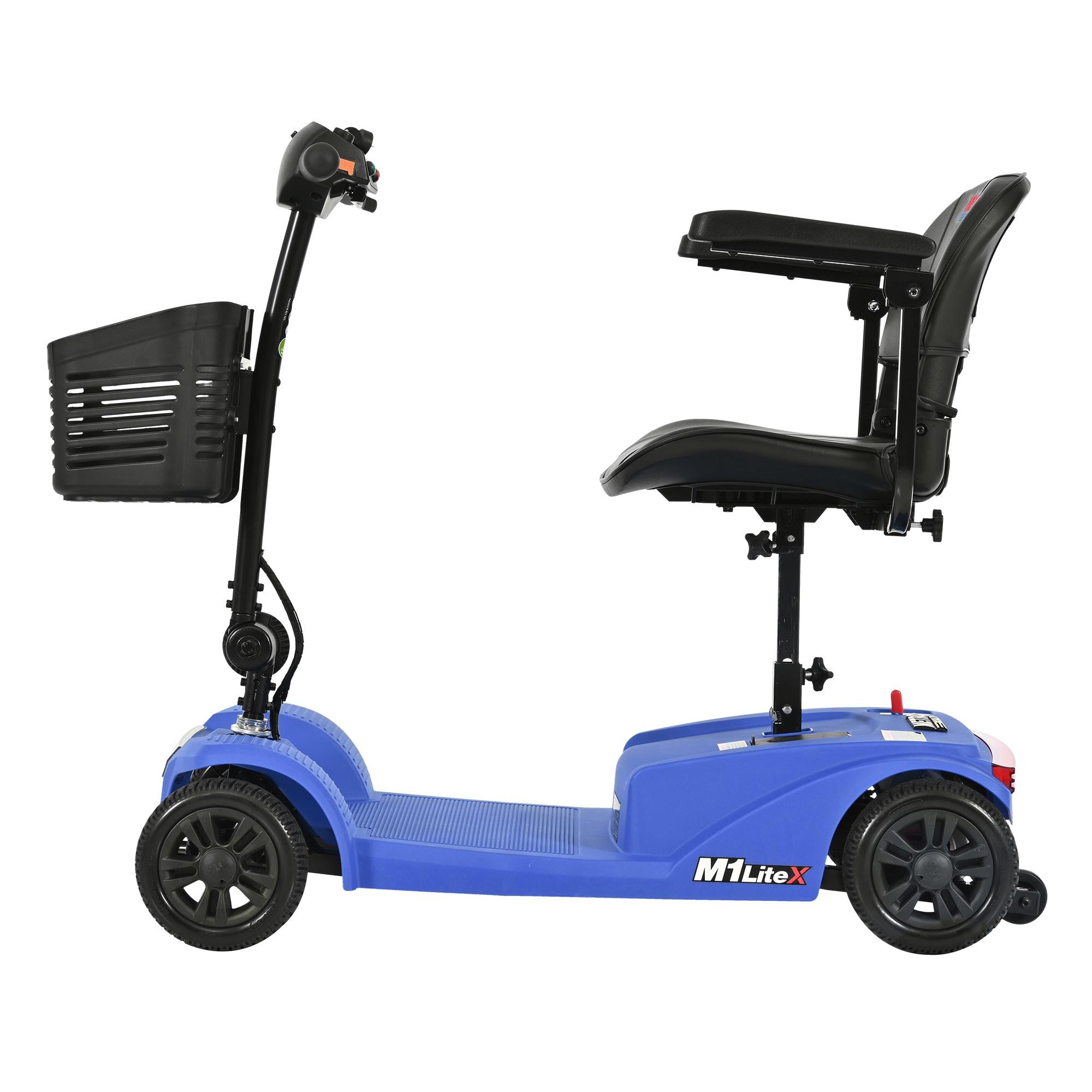 LEGAHOME Compact Mobility Scooter, Electric Powered 4 Wheels Scooter for Seniors, Lightweight Folding Motorized Scooters with LED Headlight, Heavy Duty Elderly Mobility Scooter, Holds 330lb, Blue