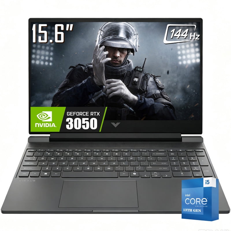 HP Victus 15 Gaming Laptop, 15.6" 1920 x 1080 FHD 144Hz IPS LCD Display, Intel Core i5 13420H, NVIDIA GeForce RTX 3050, WIFI 6, Backlit KB, Win11 Home (8GB DDR4 RAM | 512GB SSD)