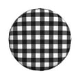 thumbnail image 4 of Spare Tire Cover, Black White Twill Stripe Plaid Wheel Cover Tire Covers For Trailers Car Truck Camper Universal Tire Covering Fits Diameter14"-17", 4 of 4