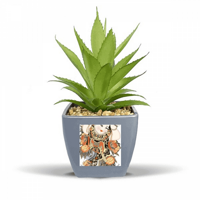 China Chinese New Year Picture Pattern Fake Pineapple Flower Pot Vase Mini Decor