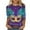 A Multicolor, variant on YUGYXL Mardi Gras 3/4 Sleeve Tshirts for Women Plus Size Novelty Mask Graphic Shirts Summer Crew Neck Loose Comfy Blouse Ladies Soft Tunic Tees Carnival Themed Tops