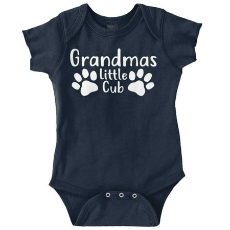 

Grandmas Little Cub Grandchild Paws Romper Boys or Girls Infant Baby Brisco Brands NB