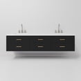 thumbnail image 5 of Castor 80 in W Black Double Bath Vanity, Cultured Marble Top, and Faucet Set, 5 of 10
