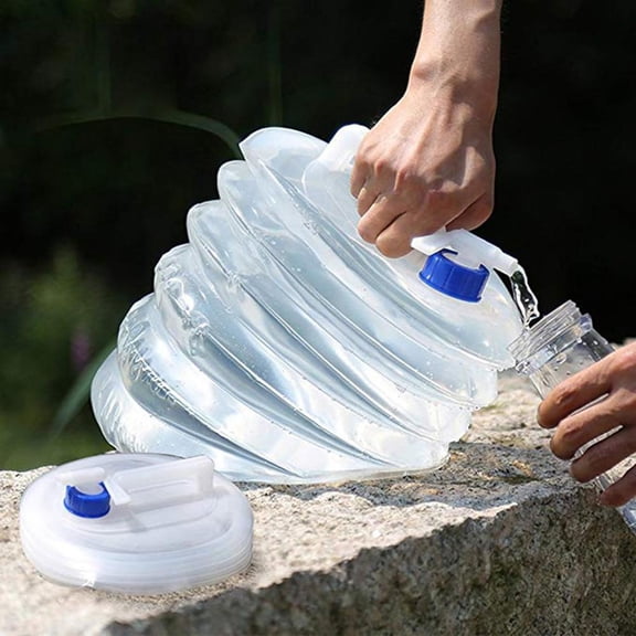 Opolski 5/10/15L Foldable Water Bucket Bag Bottle Container Outdoor for Camping Hiking