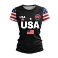 thumbnail image 2 of 250th Anniversary Printed Women Shirts Casual 250 Years Of Freedom T Shirt Short Sleeve Tshirts Patriotic Tops, 2 of 5