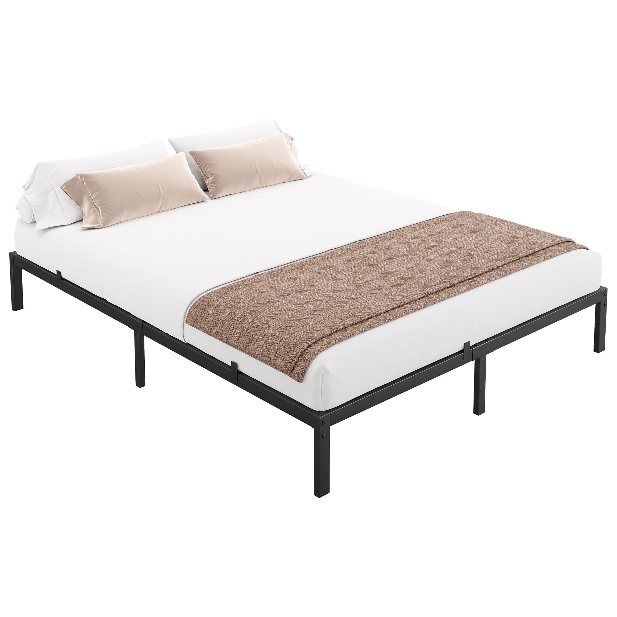 Twin/Full/Queen/King Size Bed Frame with Storage, 6"/8"/10"/14" Metal Platform Bed Frame, No Box Spring Needed, Steel Slat Support, Easy Assembly, Dur-able Bed Frame